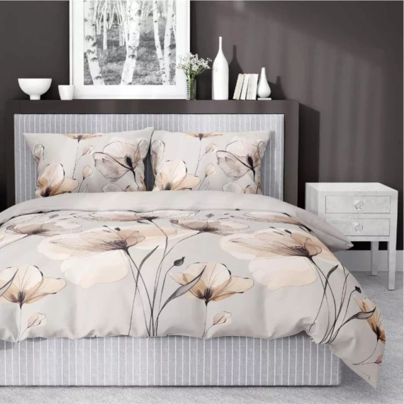 5492 B Detexpol Satin Stories lenjerie de pat satin cappuccino | 100% bumbac, țesătură din satin, fermoar, ambalaj cadou