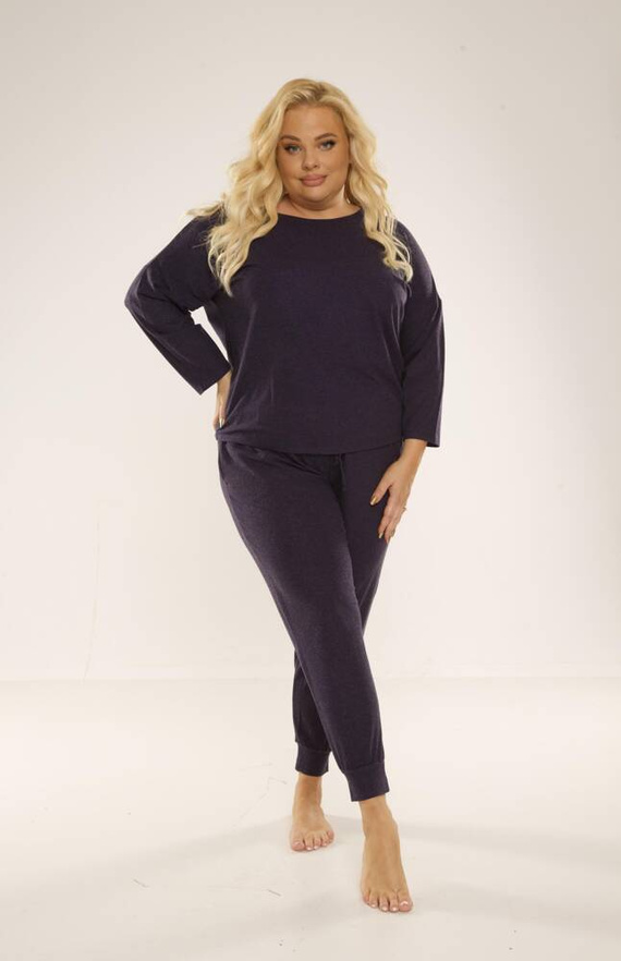 347 Paula Plus Dimensiune femei pijamale De Lafense - albastru marin