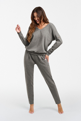 Karina Set pentru femei cu mânecă lungă, pantaloni Italian Fashion - ¶r. melange