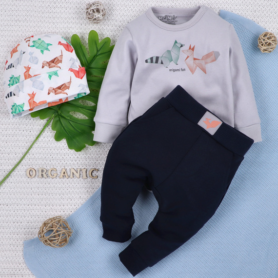 ABN-5384 Body Fun Origami din bumbac organic Nini gri