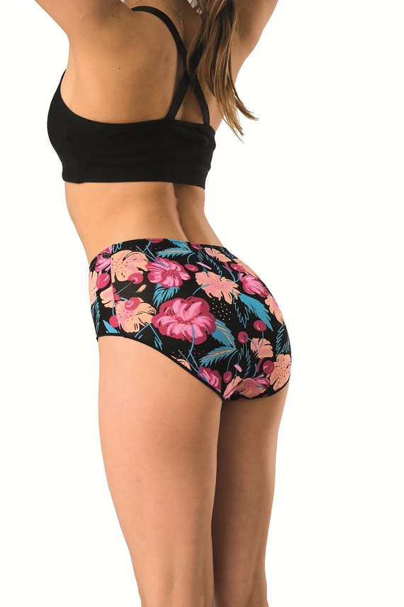 Chiloți damă bambus maxi bikini Key LPF 516 negru-fucsia comozi