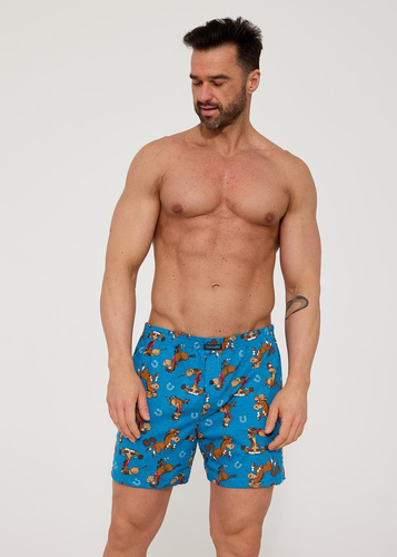 Boxeri bărbați Cornette Classic 011/191 Horses bumbac – boxeri lejeri cu nasture