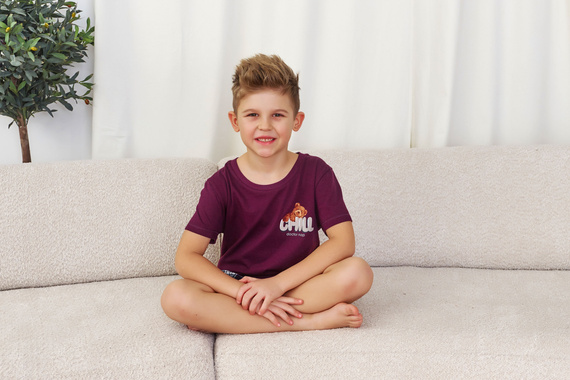 7202 "Chill" Pijamale pentru copii unisex Doctor Nap - visiniu