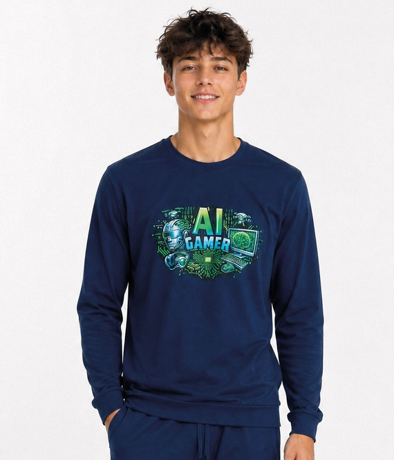 Pijamale pentru tineret Cornette F&Y 998/61 AI bleumarin 100% bumbac lungă