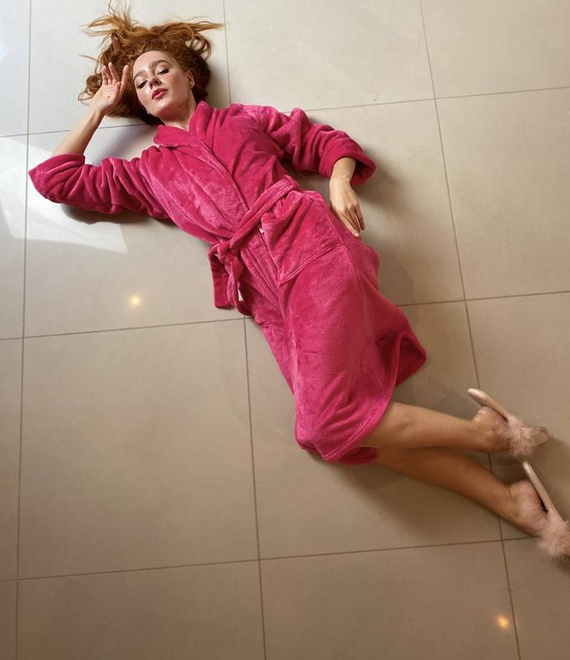 628 Abigail Halat de baie lung Forex pentru femei - zmeură