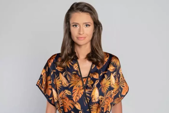 Halat de baie Monstera pentru femei Italian Fashion- print