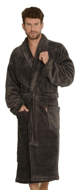 811 De Lafense halat de baie de pluș pentru bărbați - gri