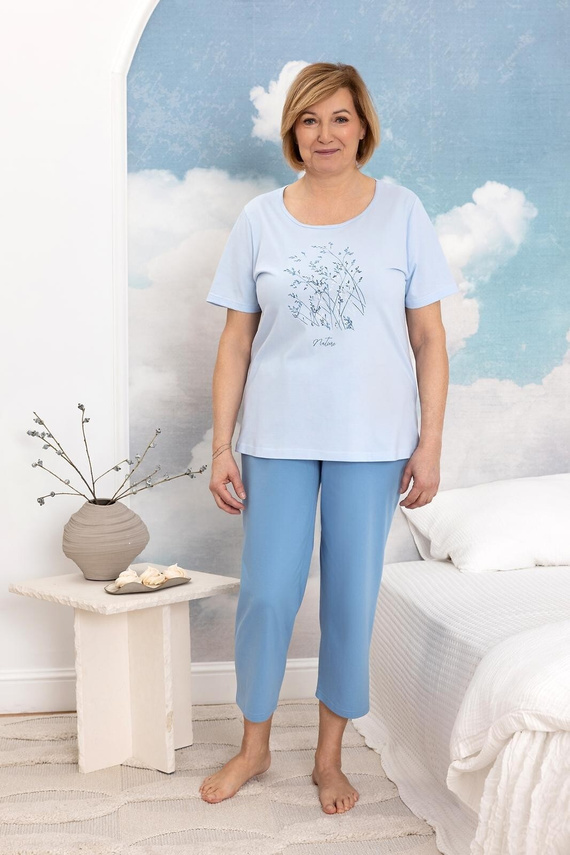 Pijama damă Regina 4009 bumbac pantaloni 7/8 confort vară