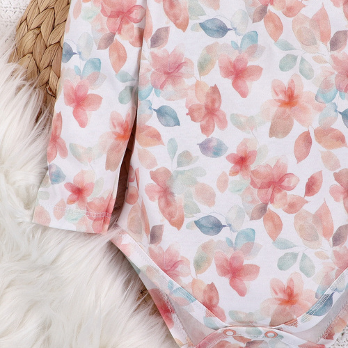 ABN-5415 Flori colorate Body din bumbac organic imprimeu Nini