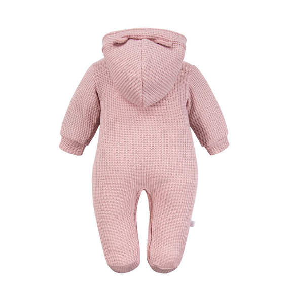 Fluffy Tails Eevi baby clovn - pulover roz cu gluga si urechi