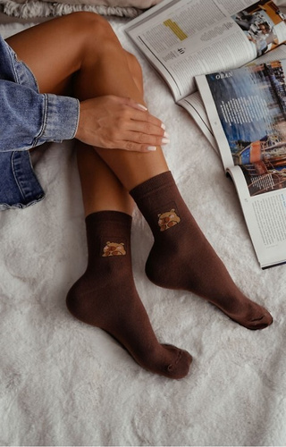 0200-186 Capybara Ciorapi dama Milena maro – bumbac, cu model