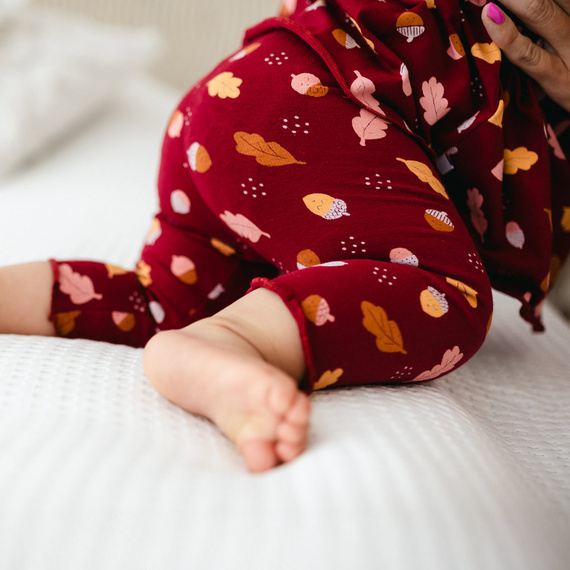 Colanți Fluffy Tails pentru fete - Bumbac, Imprimeu Vișiniu