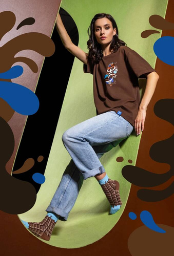 U04.WED Șosete unisex Gatta Wedel - milky choco 02/13E