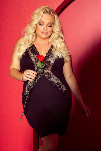 879 Agnes Forex cămașă de noapte - negru