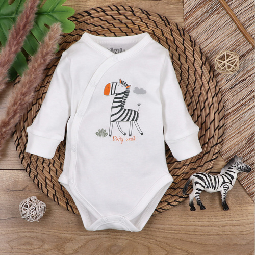 ABN-5322/ECR Body plic din bumbac organic ecru Zebra Nini