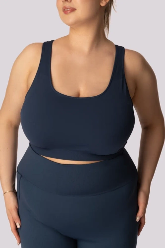 Sutien sport top cu bază Mona, bleumarin