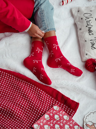 0200.198 Kokardki – șosete damă din bumbac cu fundițe