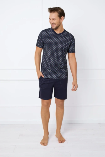 Gerard Pijama cu mânecă scurtă pentru bărbați, pantaloni scurți Italian Fashion - print/verde