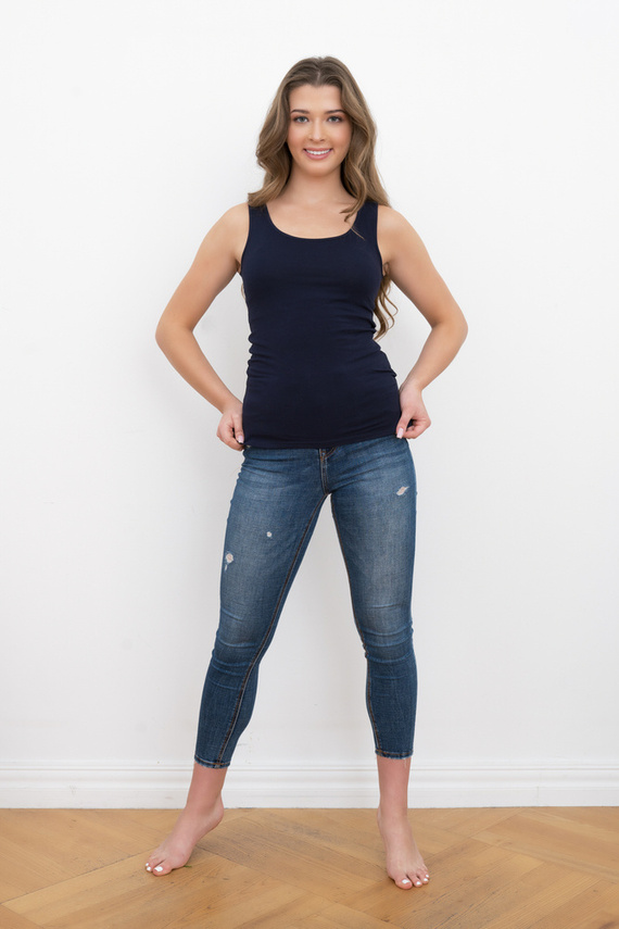 Ibiza Cămașă cu umeri largi pentru femei Italian Fashion - albastru marin