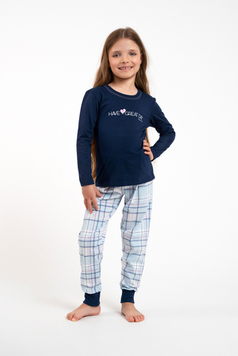 Glamour Pijama pentru fete Italian Fashion - albastru navy/print