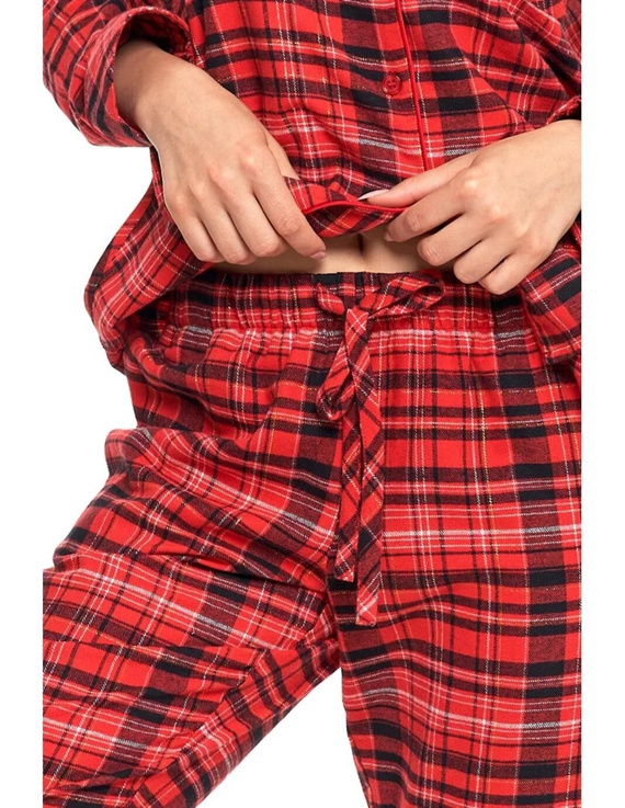 Pijamale pentru femei Moraj PDD6600-002 - flanel cu model în carouri, închise cu nasturi