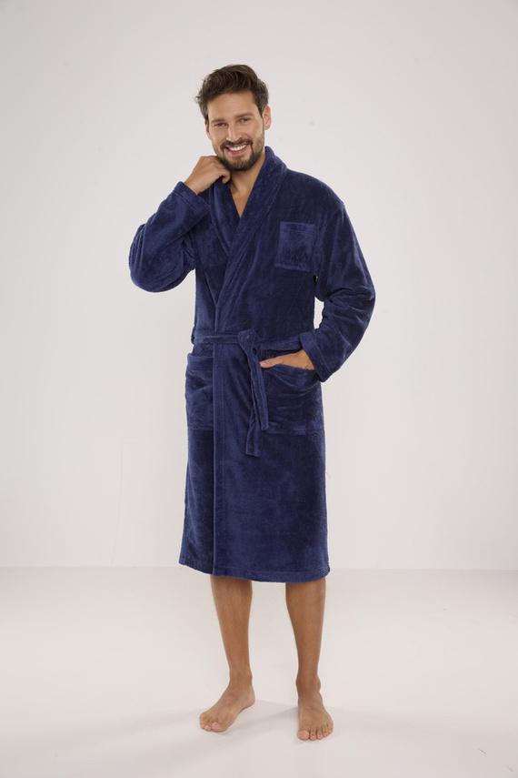 811 De Lafense halat de baie de pluș pentru bărbați - denim