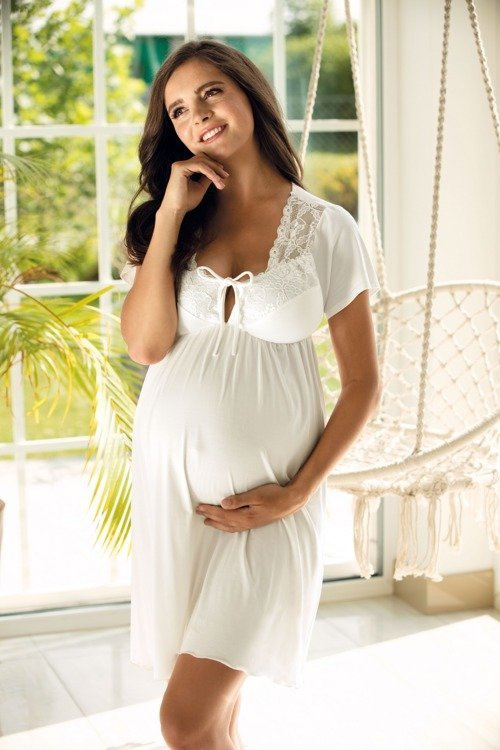 3012 Lupoline Cămașă de noapte pentru sarcină și alăptare - negru