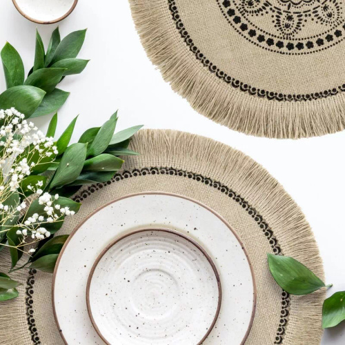 Suport farfurie Eurofirany elegant suport decorativ pentru masă Elsa natural