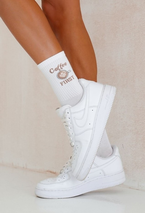 0200-167 Coffee First Sosete dama Milena alb