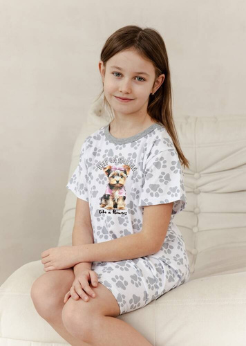 3390 Cămașă fetiță Pixie Taro - gri ecru