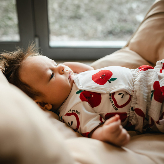 Body bebeluși Eevi Snack Time mânecă scurtă bumbac elastic comod