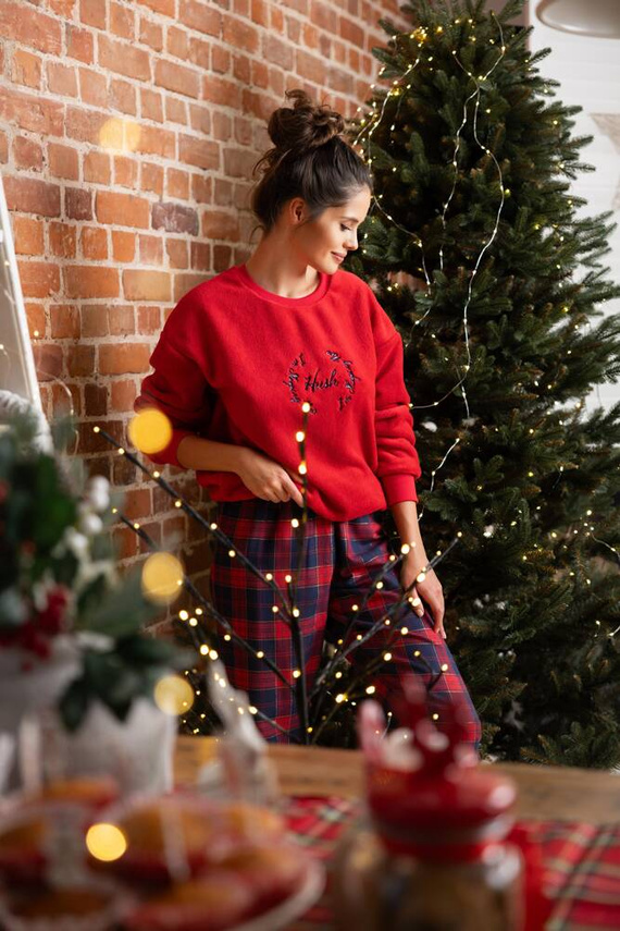 Pijamale pentru femei Cordelia Sensis - Bleumarin-Roșu