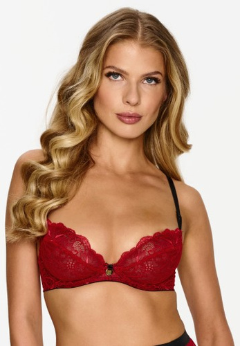 2634 Lupoline sutien cu bretele din dantelă - roșu