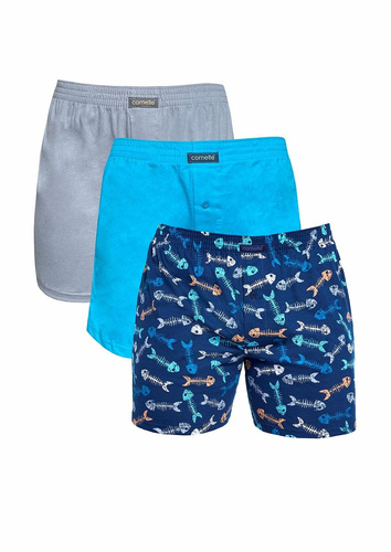 945/08 Boxer bărbați Cornette, pachet de 3 | Potrivire lejeră, bumbac, braț cu nasturi