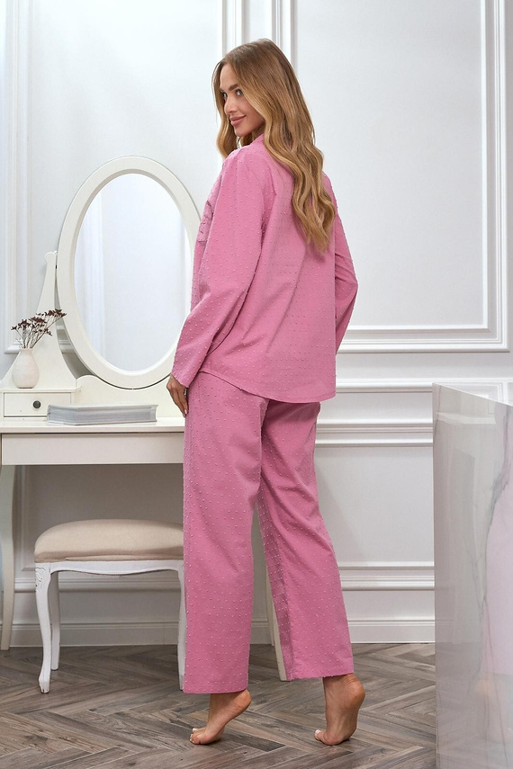 Pijama 2613 L&L bumbac lejeră cu nasturi confort damă