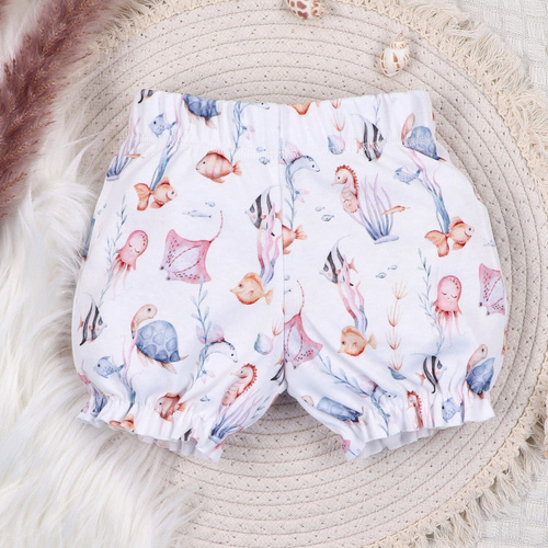 ABN-5489 Underwater World Nini pantaloni scurți pentru bebeluși – bumbac organic, pentru fete