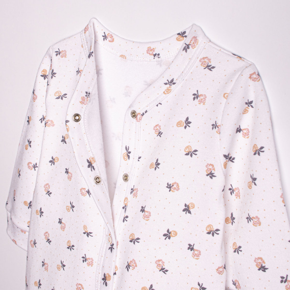 220032 Salopetă bebeluș Nicol 100% bumbac cu mânecă lungă și imprimeu delicat floral