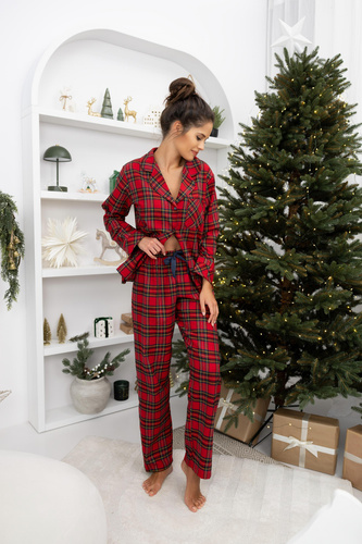 Pijamale Dayana Sensis pentru femei - Flanel, lungi, în carouri