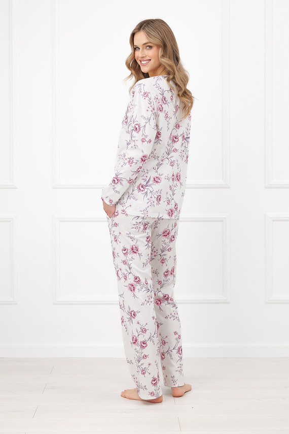 Pijamale damă Beauty Italian Fashion 100% bumbac mânecă lungă pantaloni