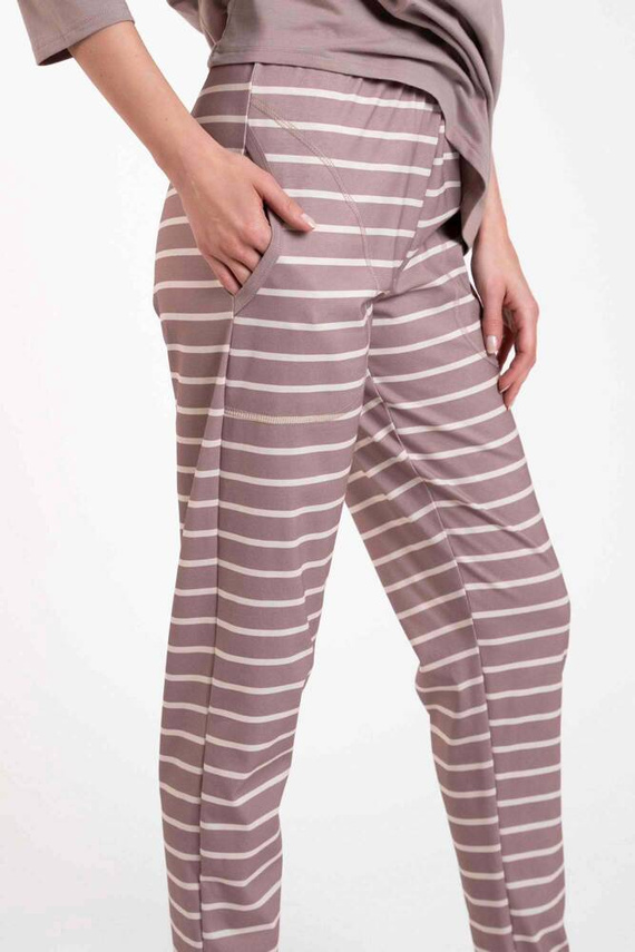 Betty Ladies Pijama cu mânecă 3/4, pantaloni lungi Italian Fashion - cappuccino/print cappuccino