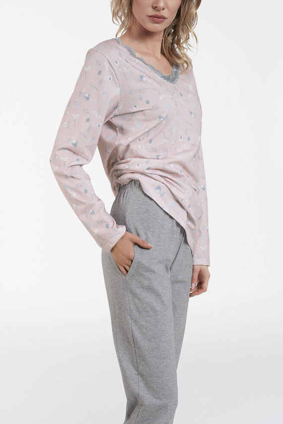 Simona Pijama cu mânecă lungă și pantaloni lungi de damă Italian Fashion - print/melange