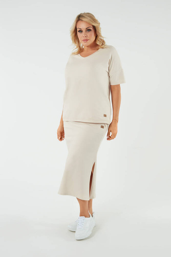 Fustă maxi pentru femei Stella Italian Fashion - bej