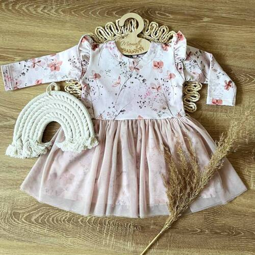 SH026 Rochie de fetita Mamatti cu maneca lunga