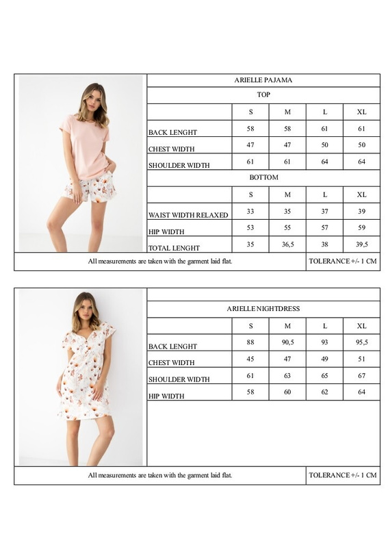 Pijama damă Sensis Arielle din bambus și bumbac, mânecă scurtă, șorturi