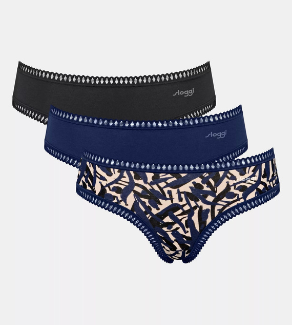 GO Crush C3P Hipster Sloggi pentru femei 3-Pack - M008 bleumarin