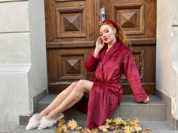 628 Abigail Halat de baie lung Forex pentru femei - maro