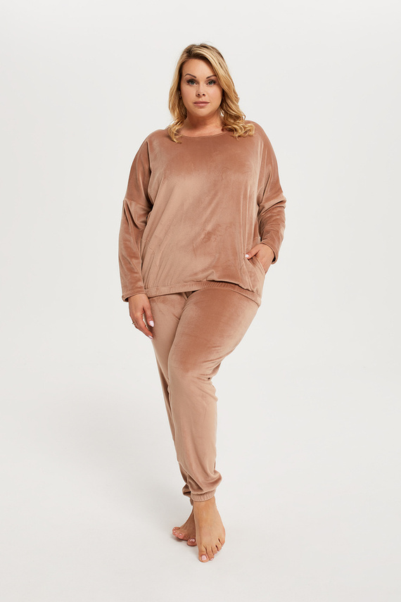 Set lung pentru femei Juga. mânecă, lungime. pantaloni Italian Fashion - bej