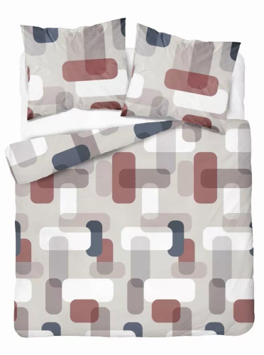 5487 B Detexpol Satin Stories lenjerie de pat satin gri | 100% bumbac, țesătură din satin, fermoar, ambalaj cadou