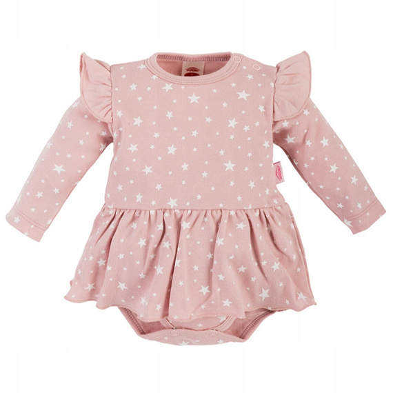 Rochie Stars, body cu maneca lunga, Makoma roz deschis