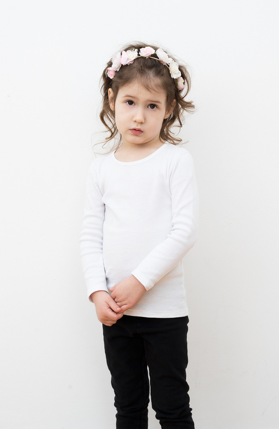 Tosia T-shirt pentru fete, cu mânecă lungă Italian Fashion- alb
